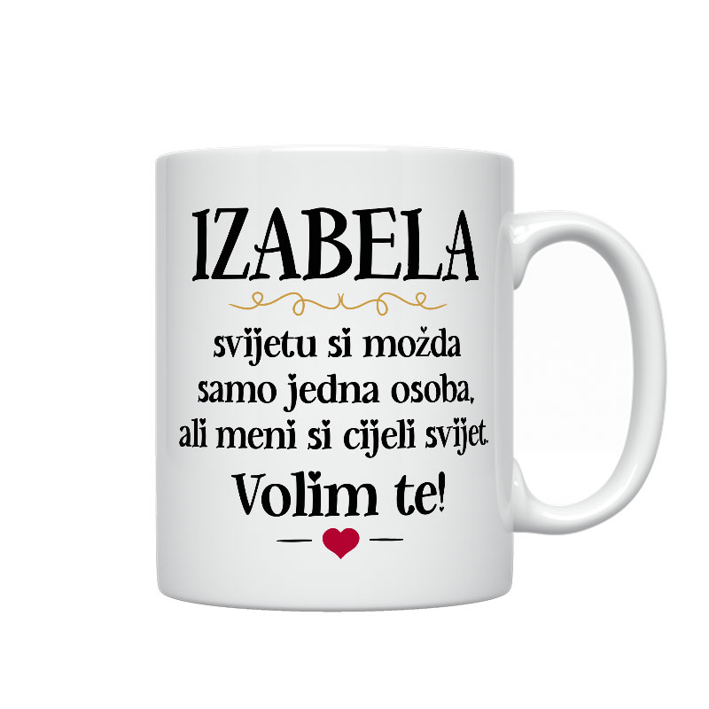 Izabela, Svijetu Si Možda Samo Jedna Osoba, Ali Meni Si Cijeli Svijet. Volim Te!