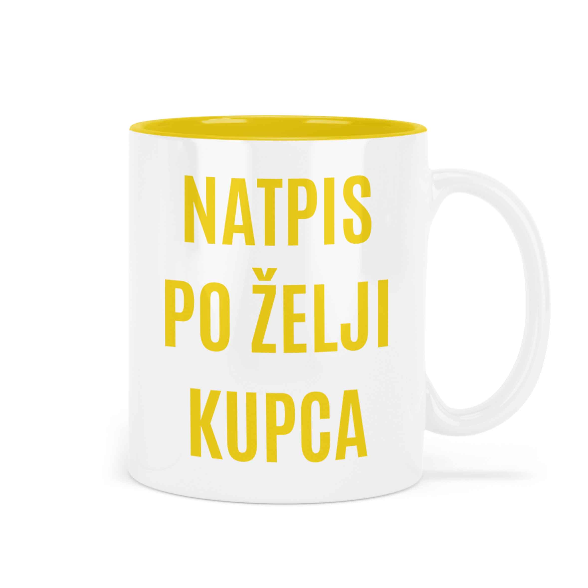 Personalizirana šalica | obojana unutrašnjost žuta
